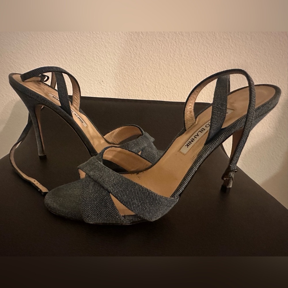 Manolo Blahnik High Heels - Denim Blue Size 38